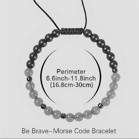 Morse Code Bracelet "Be Brave" adjustable - Picture 3 of 3